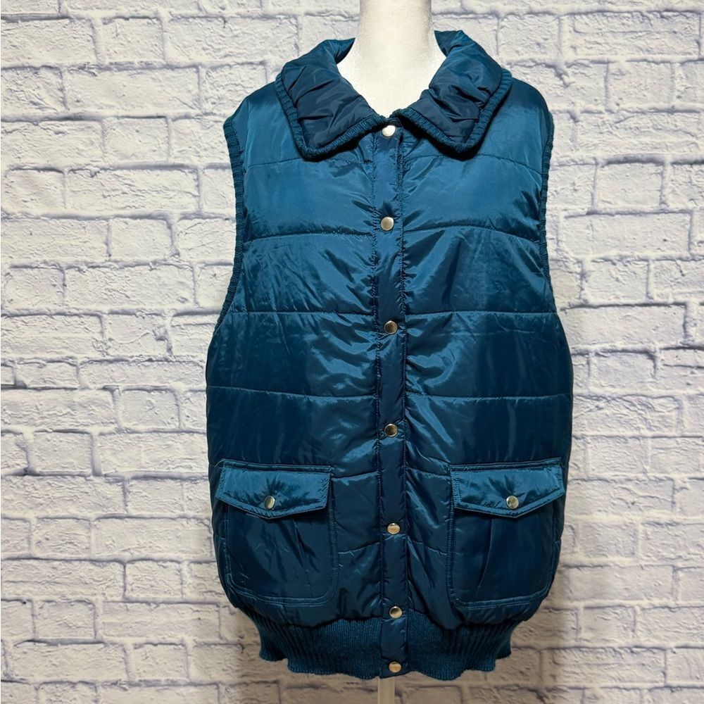 Great Northwest Indigo teal zip sleeveless quilted  Puffer vest Nwt Size 3X
